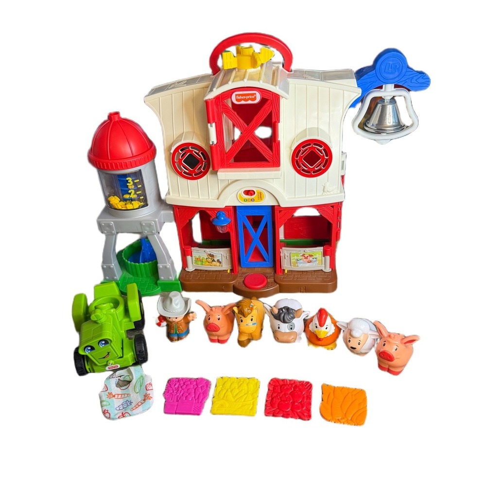 Fisher Price Little People Caring for Animals Farm Playset Tractor Figures Lot